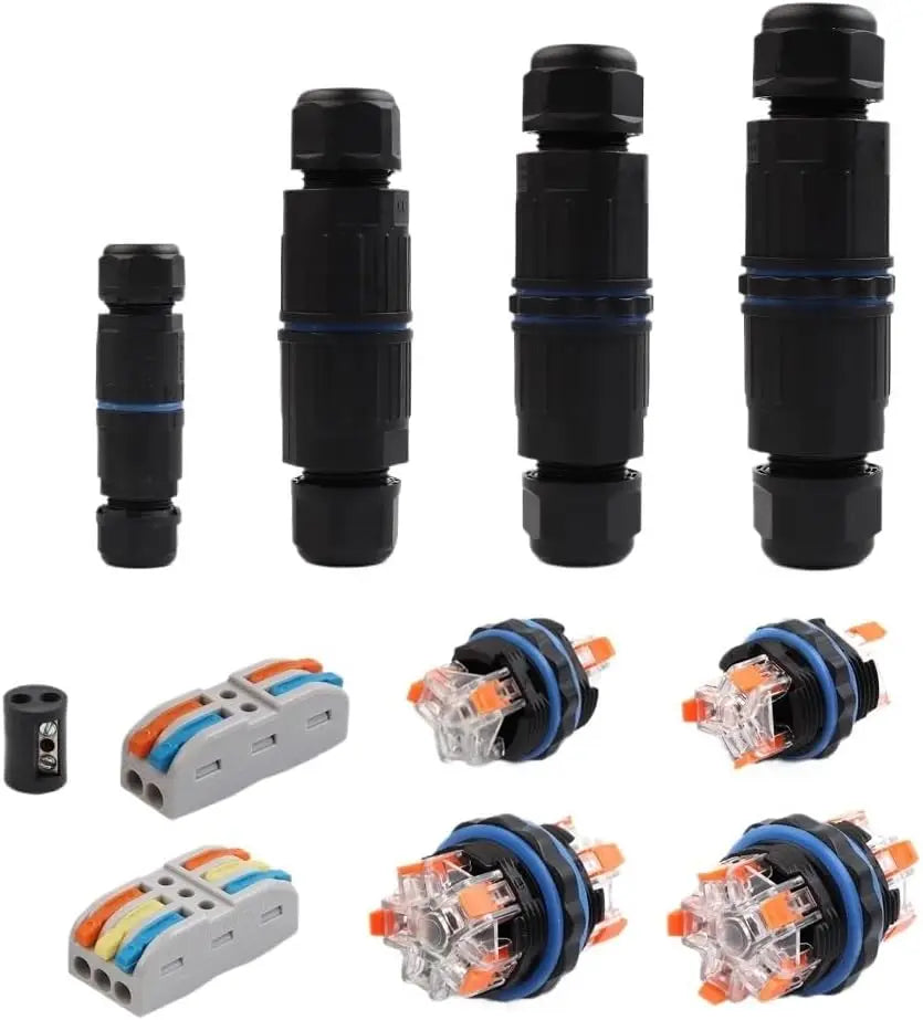 IP68 Waterproof Cable Connector Quick Connection KVSF-15 2 in 2 out 2/3/4/5 Pin Electrical Terminal Adapter Wire Connector Pi-Mart