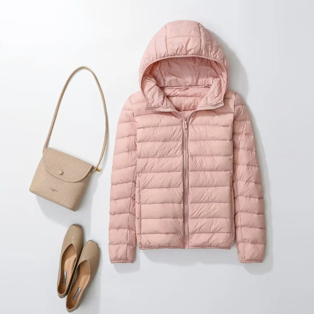 Women Puffer Jacket 15 Colors Plus Size 5XL 6XL 7XL 2025 New Spring Autumn Female Ultra Lightweight Packable Hooded Down Coats LadyShow.Store