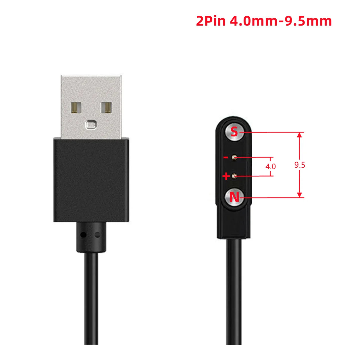 2Pin 4Pin 5Pin Magnetic Charging Cable USB to Pogo Pin for Smart Watch Earphone Wristband 60cm 5V Magnetic Dock Charger Adapter LadyShow.Store