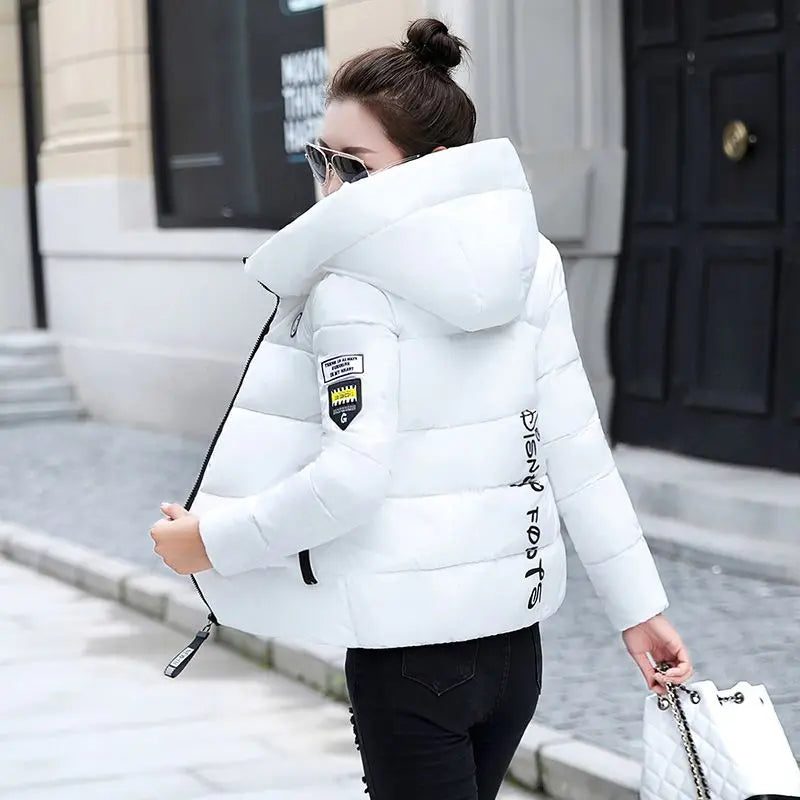 Chic Design Cropped Jacket Winter Short Puffer Jacket Women Clothing Cotton-padded Coats Warm Coat Bread Jackets LadyShow.Store