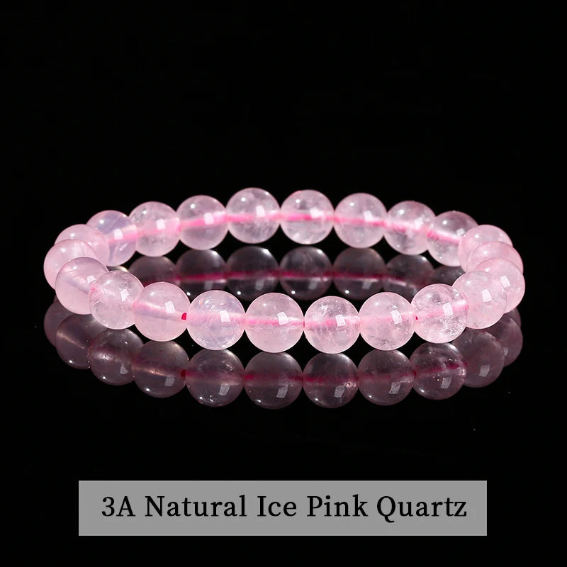 JD Natural Stone Beads Bracelet Amethyst Tiger Eye Crystal Quartz Agate Gem Beads Bangles Women Men Reiki Healling Jewelry Gift Pi-Mart