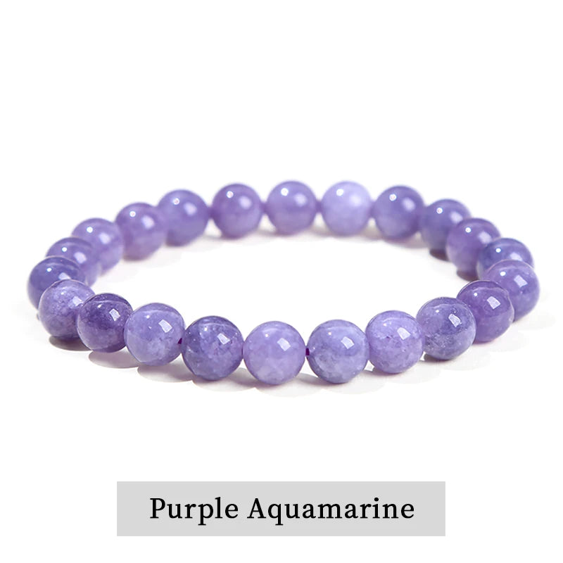 JD Natural Stone Beads Bracelet Amethyst Tiger Eye Crystal Quartz Agate Gem Beads Bangles Women Men Reiki Healling Jewelry Gift Pi-Mart