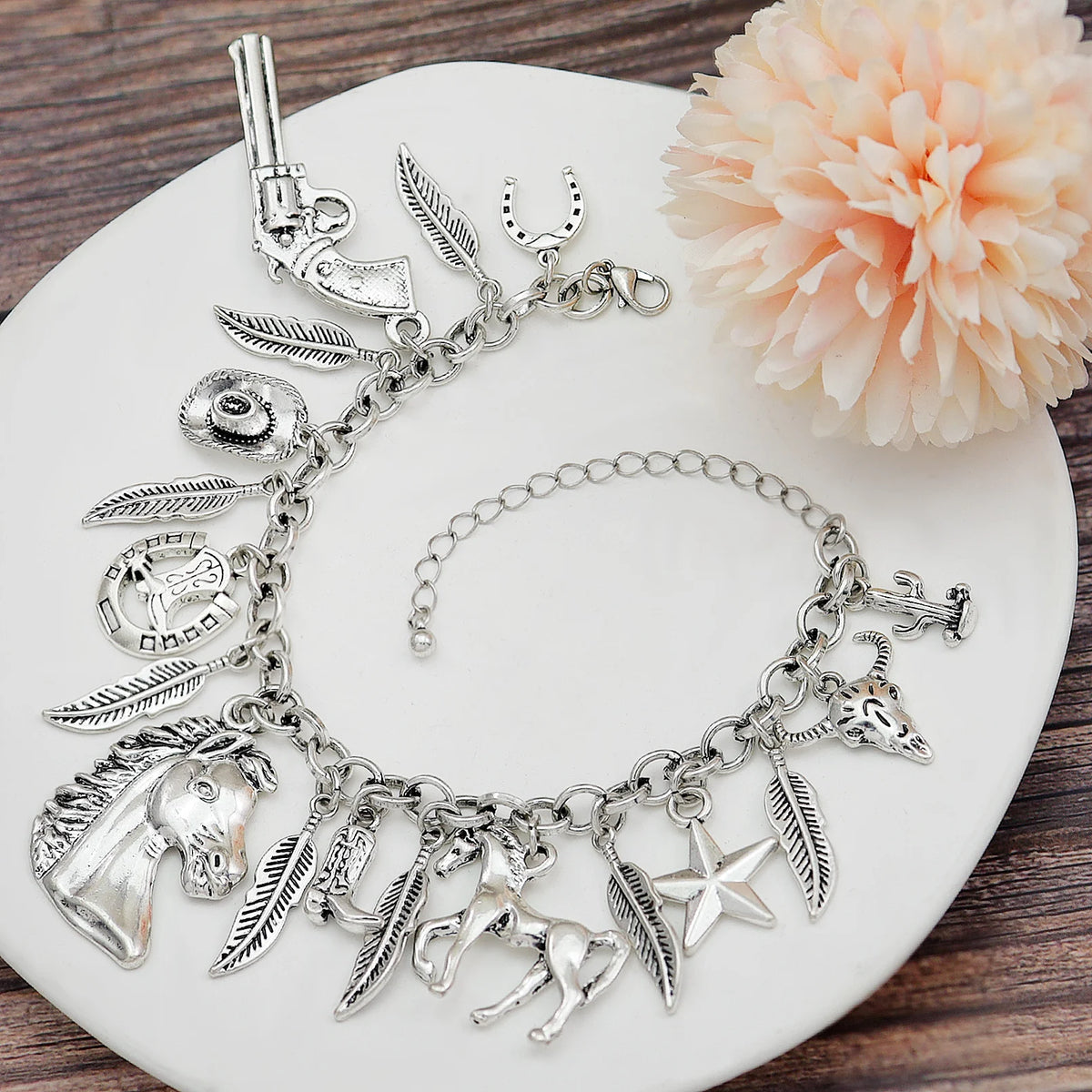 Clearance_Cat Pendant Charm Chain Link Bracelets For Women Cowgirl Cuff Bangles Fashion Jewelry Egyptian Bastet Pulseira Accesso Pi-Mart
