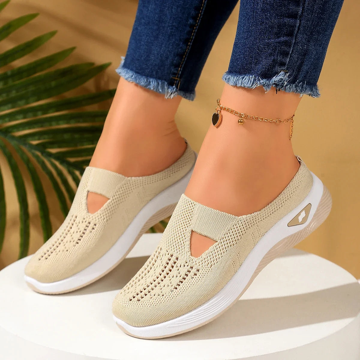 Women shoes  Convenient and comfortable at home, one foot with a vent and half slipper women's summer shoes free shippiing shoes LadyShow.Store