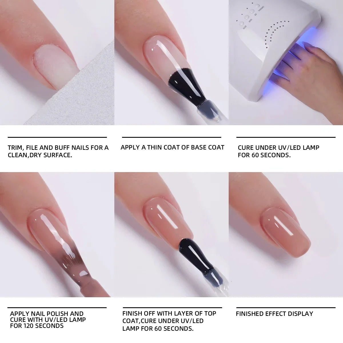 15ML Naked Nail Gel Polish Nails Gel Polish, Semi Permanent Varnish Nail Glue Soak Off UV LED Nail Polish Manicure Nail Supplies Tri Light Beauty