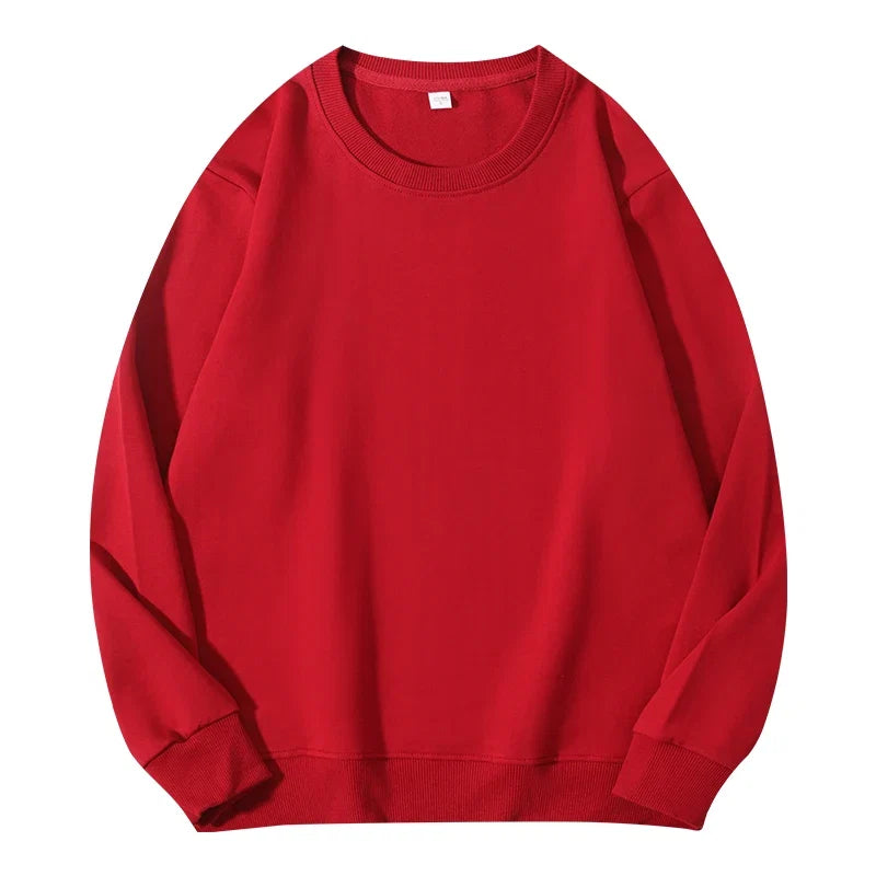 Autumn O-Neck Cotton Women's Sweatshirt Hoodies Basic Loose Casual Women Pullover Solid Sweatshirt Ladies Tops Factory Wholesale LadyShow.Store