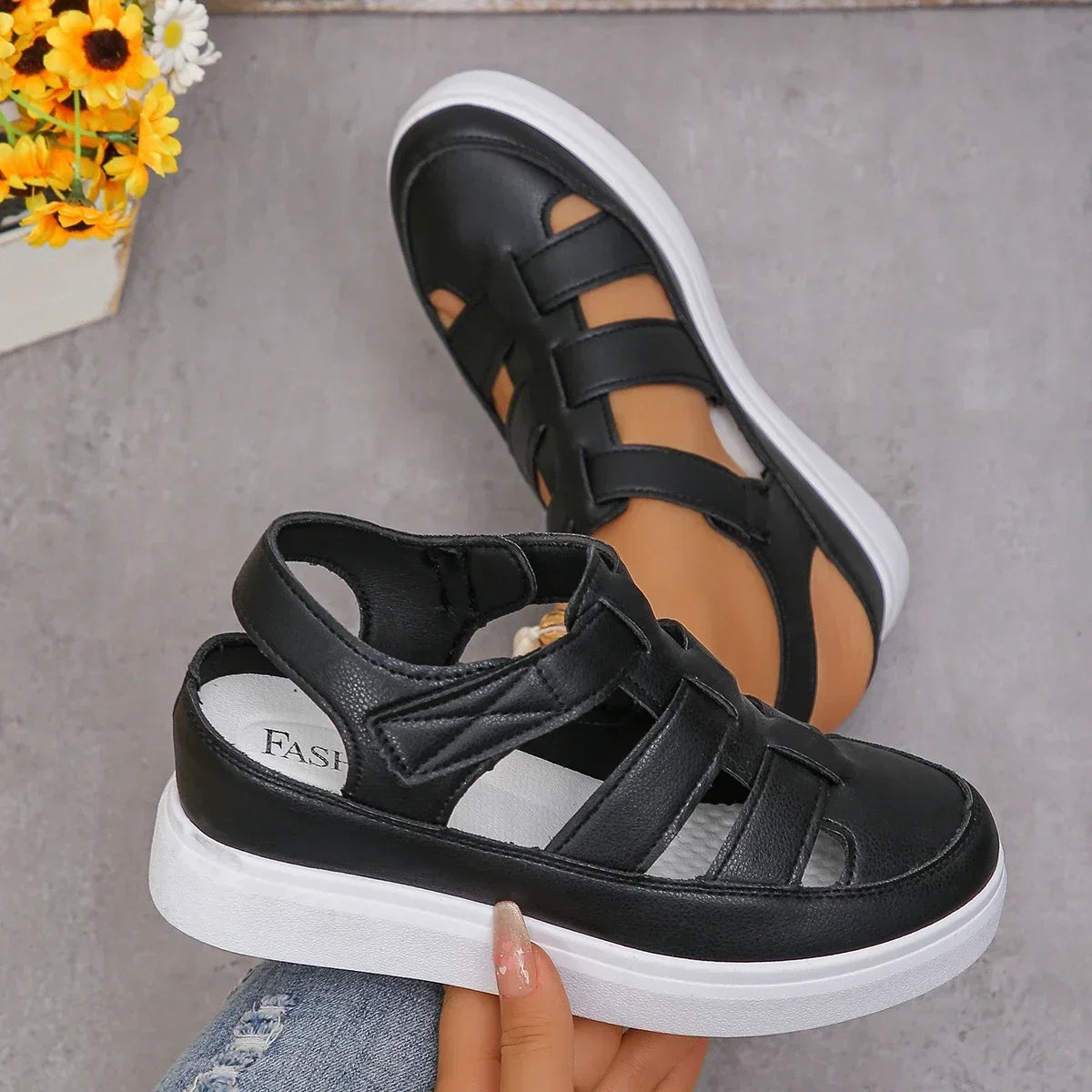 Women Sandals New Summer Wedges Heels Platform Sandals Women Hollow Out Gladiator Sandals Breathable Thick Sole Shoes for Women LadyShow.Store