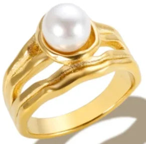 Stainless Steel Ring for Women Inlaid Zircon Rings Waterproof Romantic Fashion Jewelry Pi-Mart