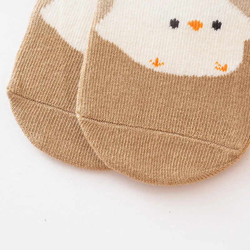 6 Pairs Kids Non-Slip Socks Cute Cartoon Fox and Bear Pattern Childrens Boys Girls Floor Socks Comfortable for Toddler Pi-Mart