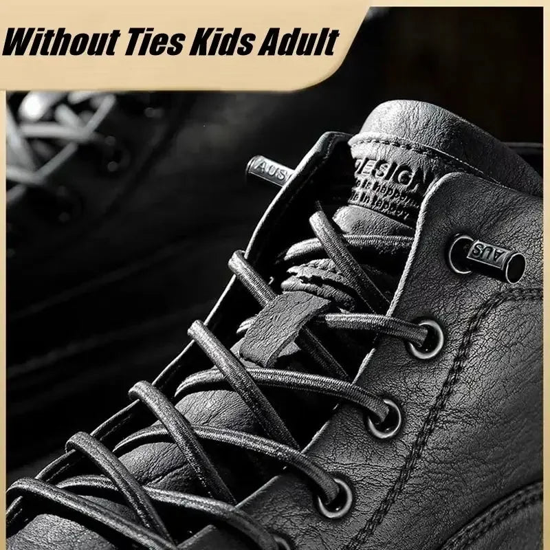 Fashion No Tie Shoelaces Elastic Laces Sneakers Flat Shoe Laces Without Ties Kids Adult Quick Shoelace One Size Fits All Shoes Pi-Mart