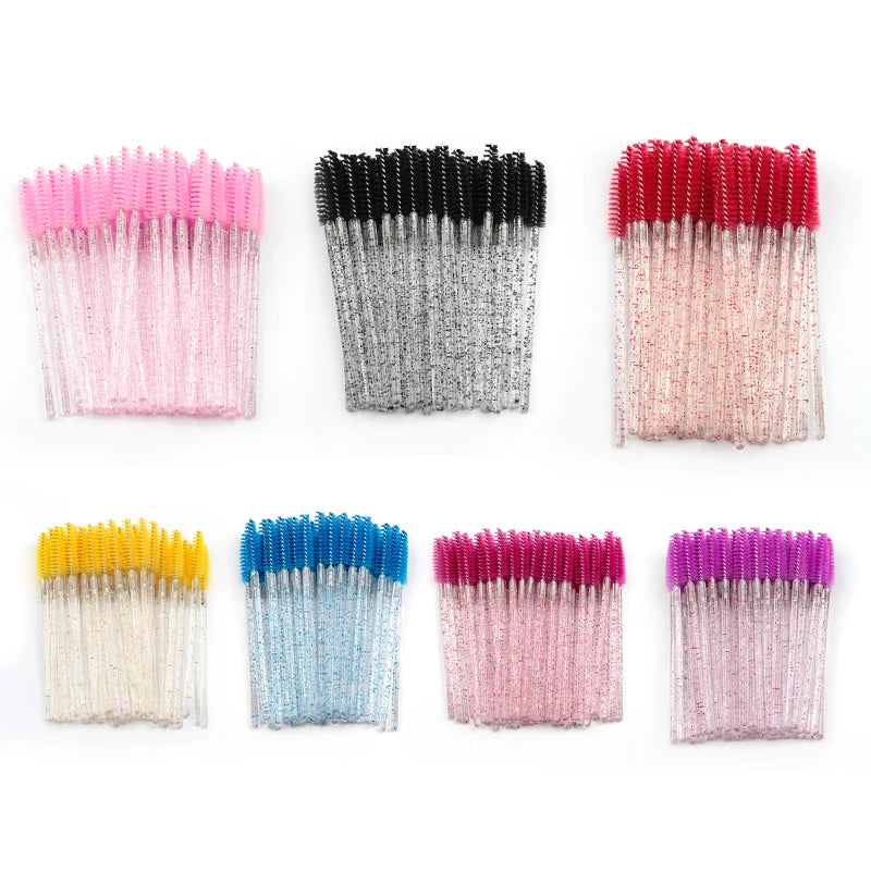 5/50Pcs Black Lashes Brush Cosmetics False Eyelashes Supplies Reusable Makeup Brushes Eyebrow Brush Mascara Wands Make Up Tools Pi-Mart