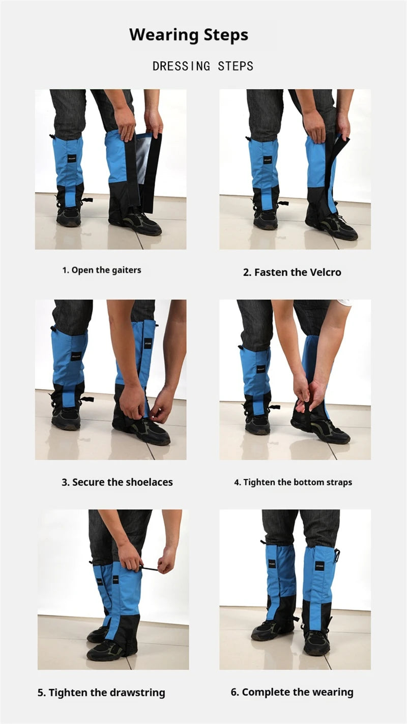 Durable Waterproof Leg Gaiters Hiking Hunting Camping Climb Boots Leggings Covers Outdoor Hunting Winter Snow Skiing Leg Warmers Pi-Mart