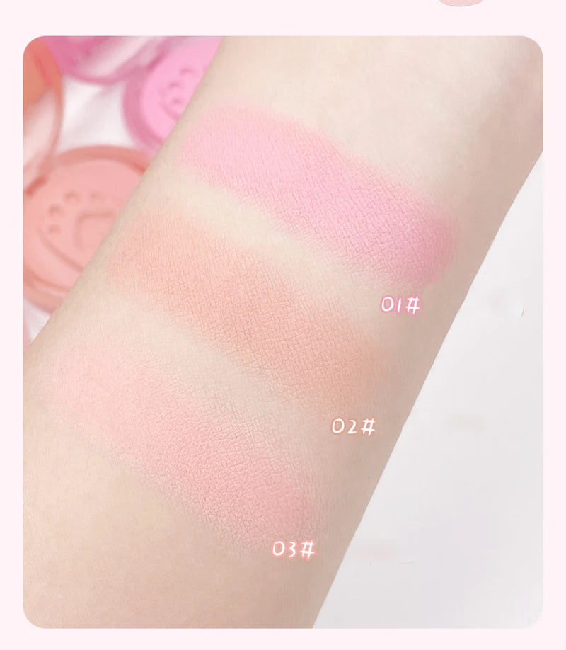 Cat Paw Cream Blush With Thumb Powder Puff Natural Matte Brighten Purple Apricot Rubores Cute Blusher Rouge Korean Dupes Makeup Pi-Mart