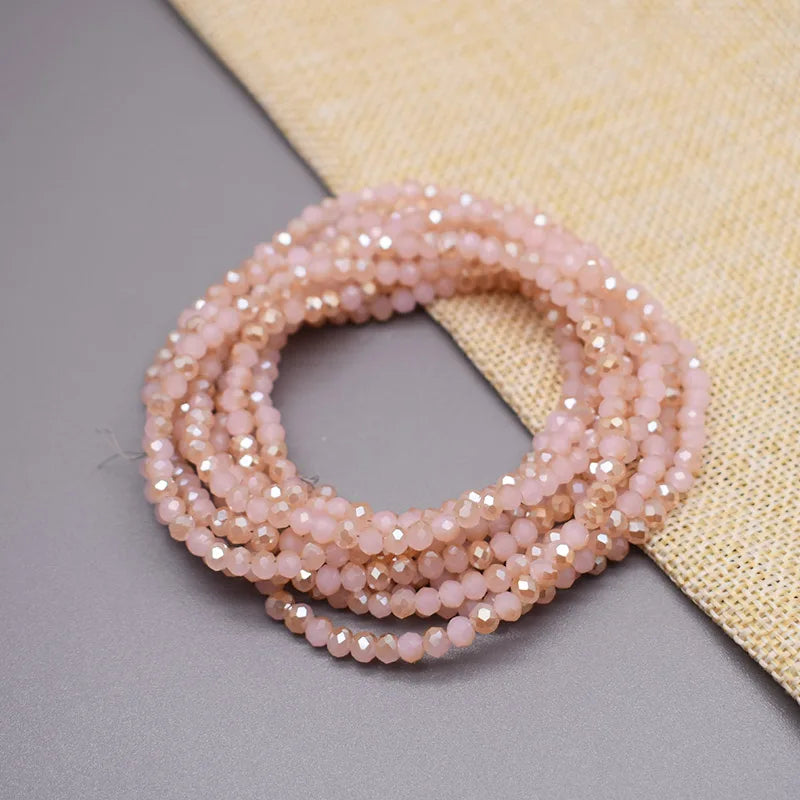 Yanqi 2 3 4mm Rondell Austria Faceted Crystal Beads Round Glass Beads Loose Spacer Beads for Jewelry Making DIY Pi-Mart