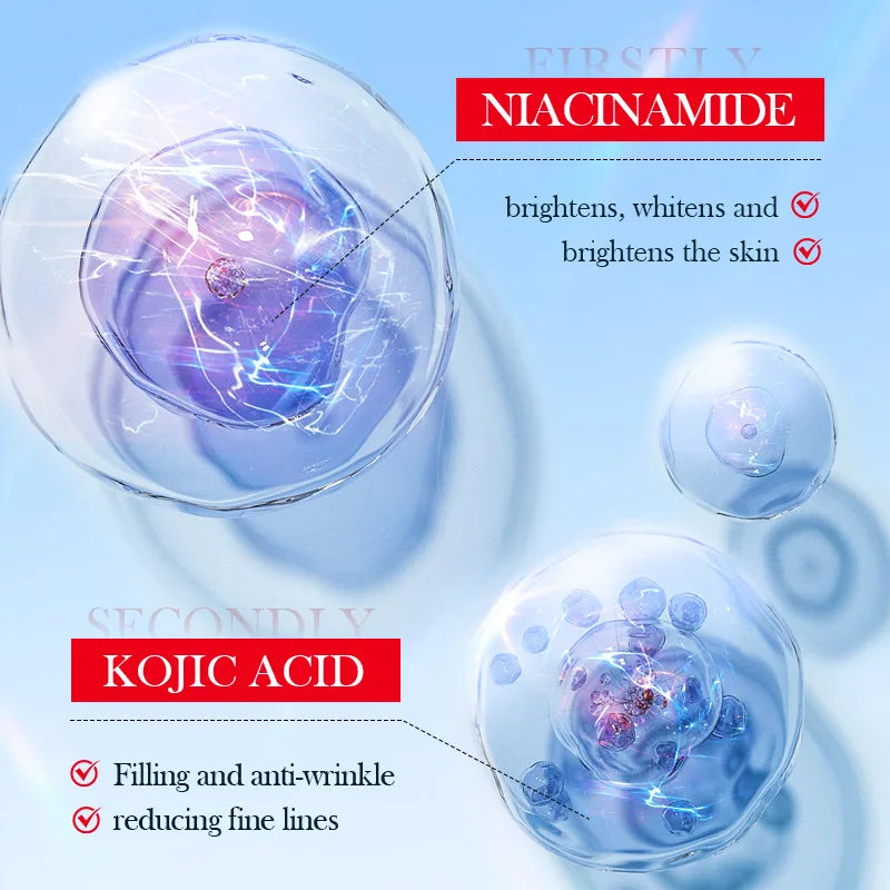 10pcs SADOER Kojic Acid Facial Masks Moisturizing Brightening Hydrating Face Mask Sheet Masks Beauty Facial Skin Care Products Tri Light Beauty