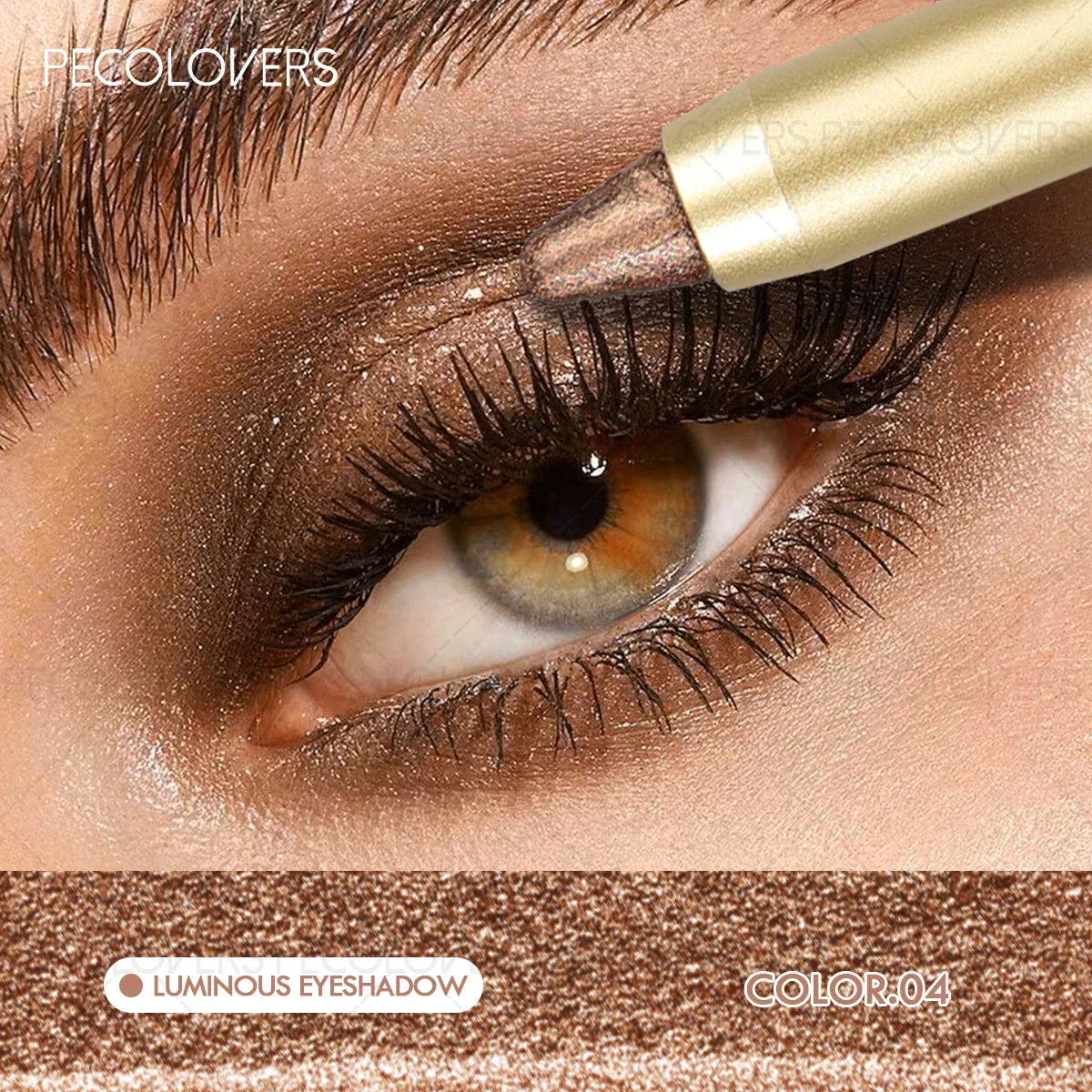 Smudge-Proof & Waterproof Eyeshadow Stick,Dual-Ended Eye with Shadow Stick,Sponge Brush,Glitter & Matte Finishes Tri Light Beauty