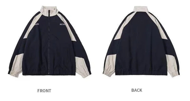 Hip Hop Varsity Jacket Men High Street Patchwork Color Black Windbreaker Coats Women Spring Autumn Thin Fashion College Jackets Pi-Mart