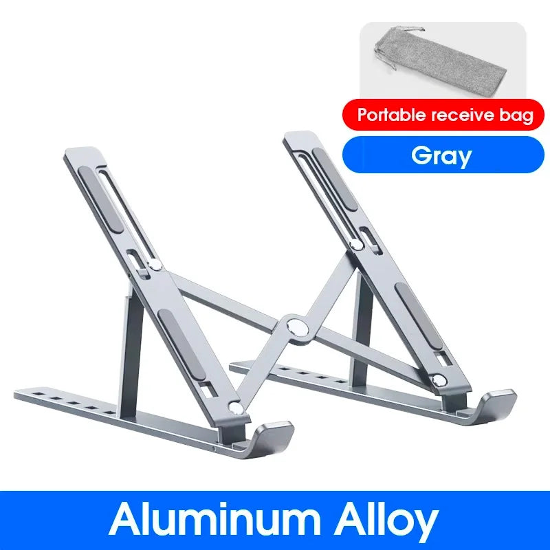 High-efficiency aluminum alloy laptop stand, adjustable, heat-dissipating, portable and foldable Pi-Mart