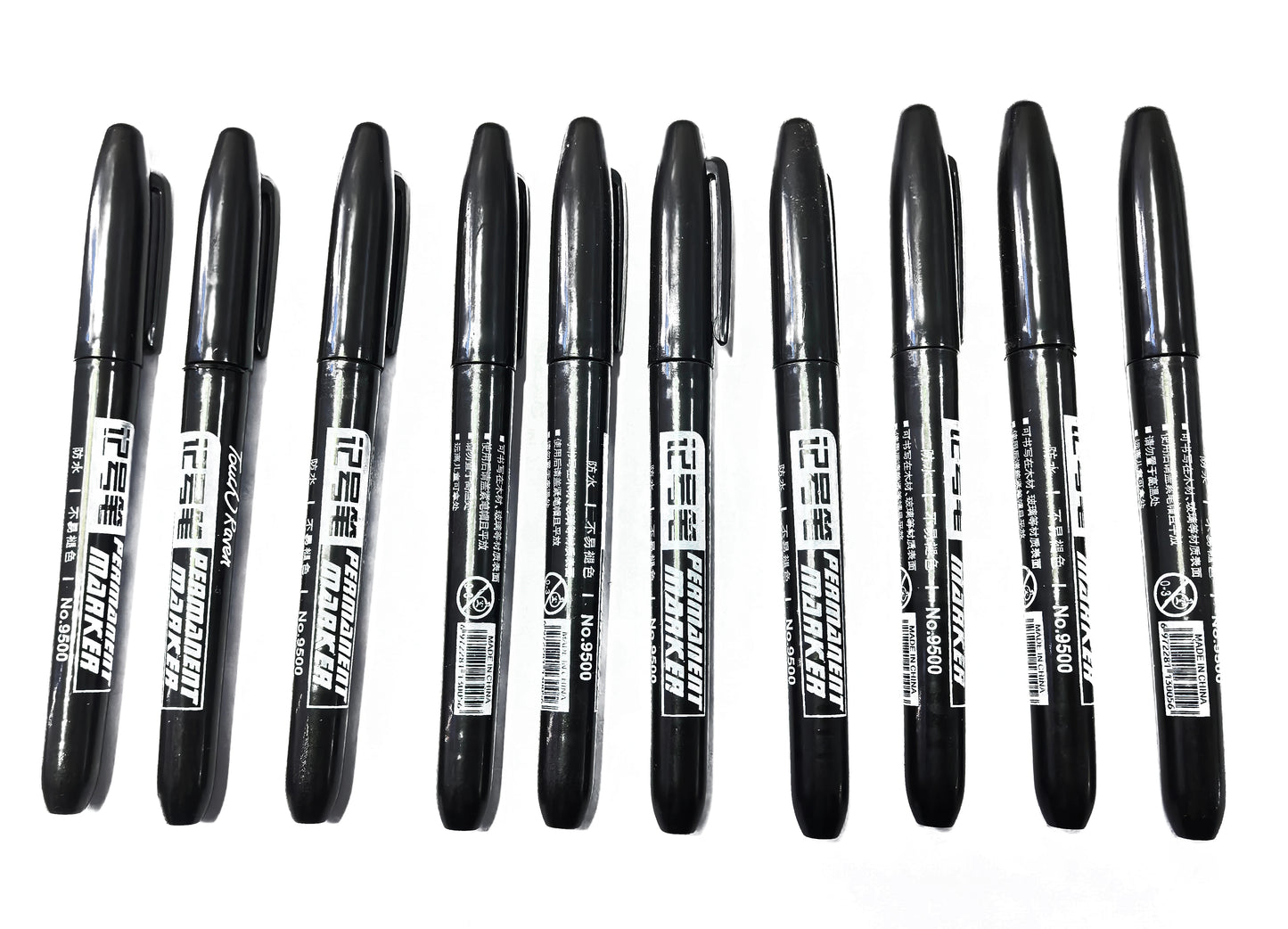 6 PCS Permanent Marker Pen Manga Drawing Markers Black Blue Red Waterproof Ink Sketch Pens Stationery Art School Supplies Pi-Mart