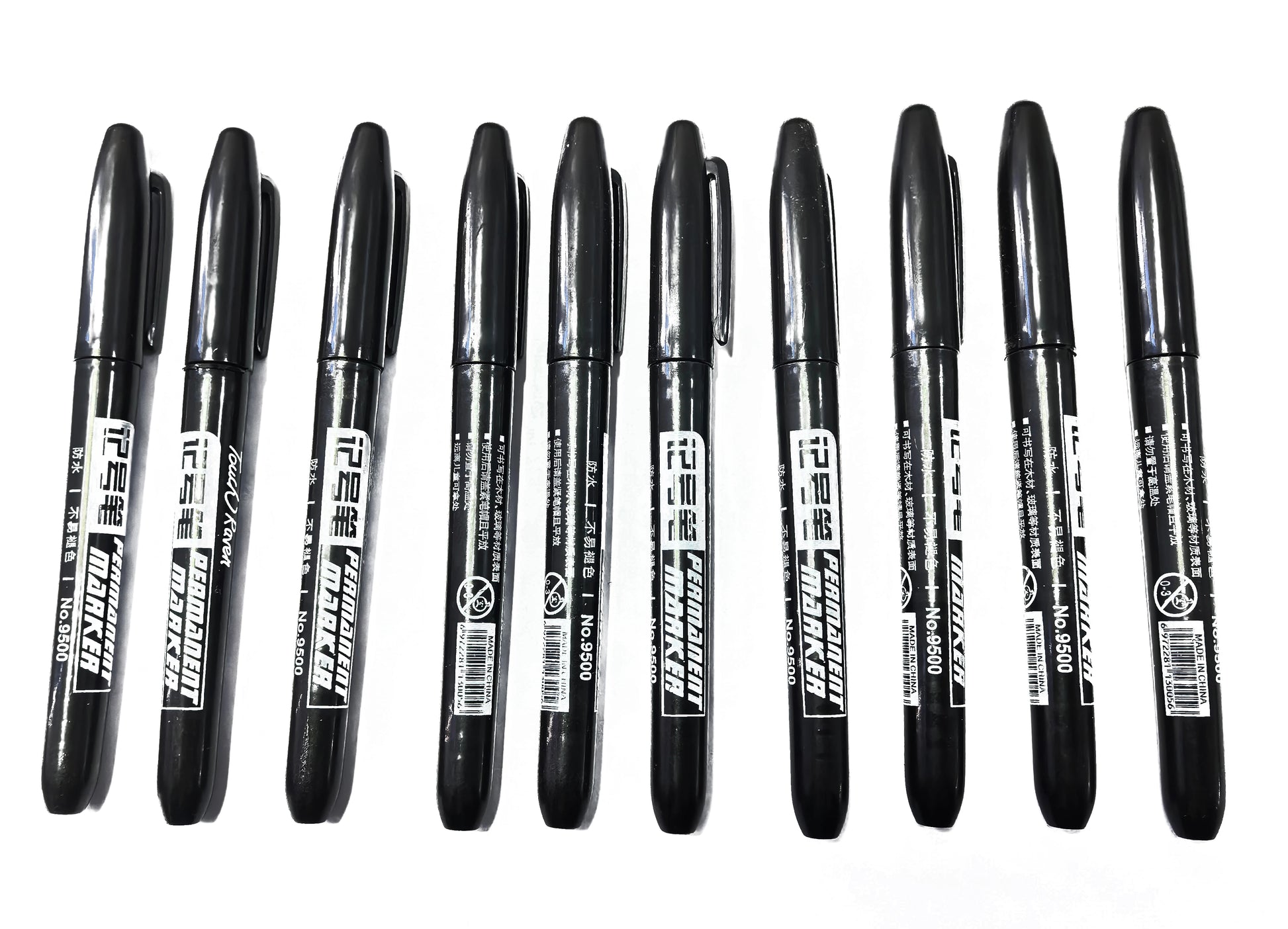 6 PCS Permanent Marker Pen Manga Drawing Markers Black Blue Red Waterproof Ink Sketch Pens Stationery Art School Supplies Pi-Mart