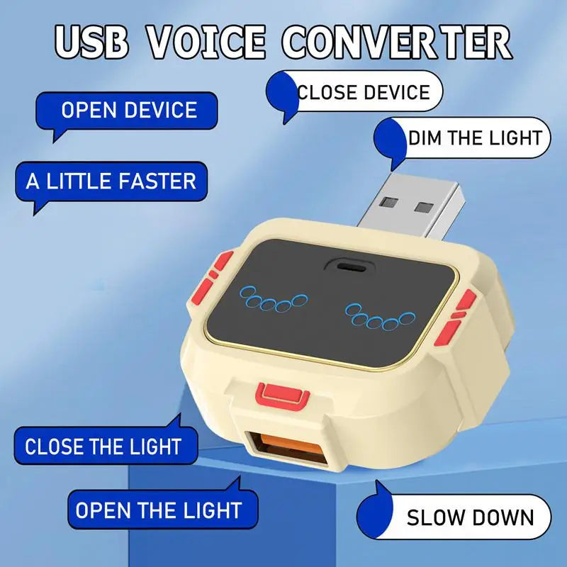 Voice Control Smart USB Socket Converter Lamp Protection Lights Switch Expansion Docking Station -English Voice Control Socket Pi-Mart