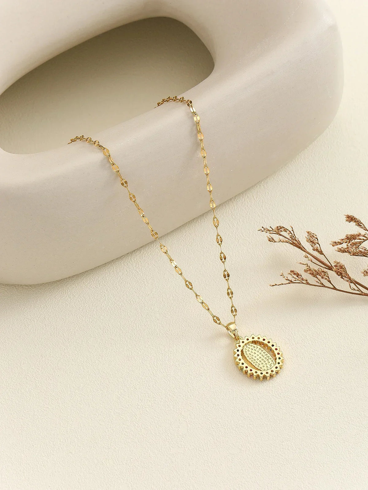 European and American Fashion and Gorgeous Women's All Sky Star Micro Inlaid Colorful Zircon Virgin Mary Hollow Necklace Pi-Mart