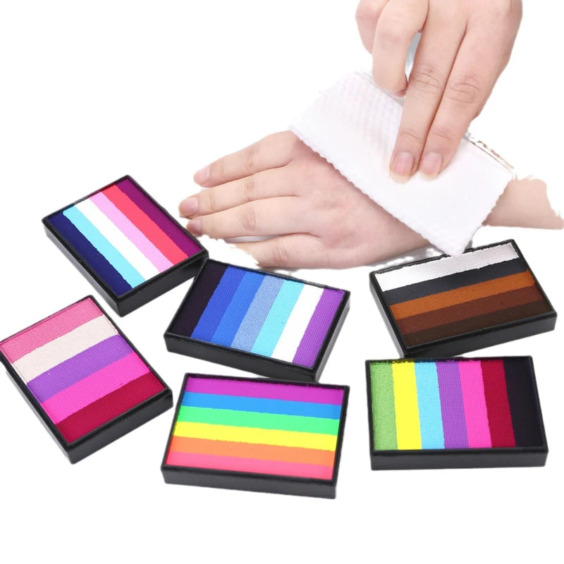 50g Facial and Body Paint Palette,Non-Toxic Rainbow Water-Soluble Body Paint for Rainbow Festival,Cosplay,Party,Art,Stage Makeup Pi-Mart