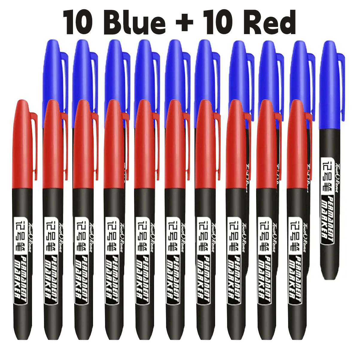 6 PCS Permanent Marker Pen Manga Drawing Markers Black Blue Red Waterproof Ink Sketch Pens Stationery Art School Supplies Pi-Mart