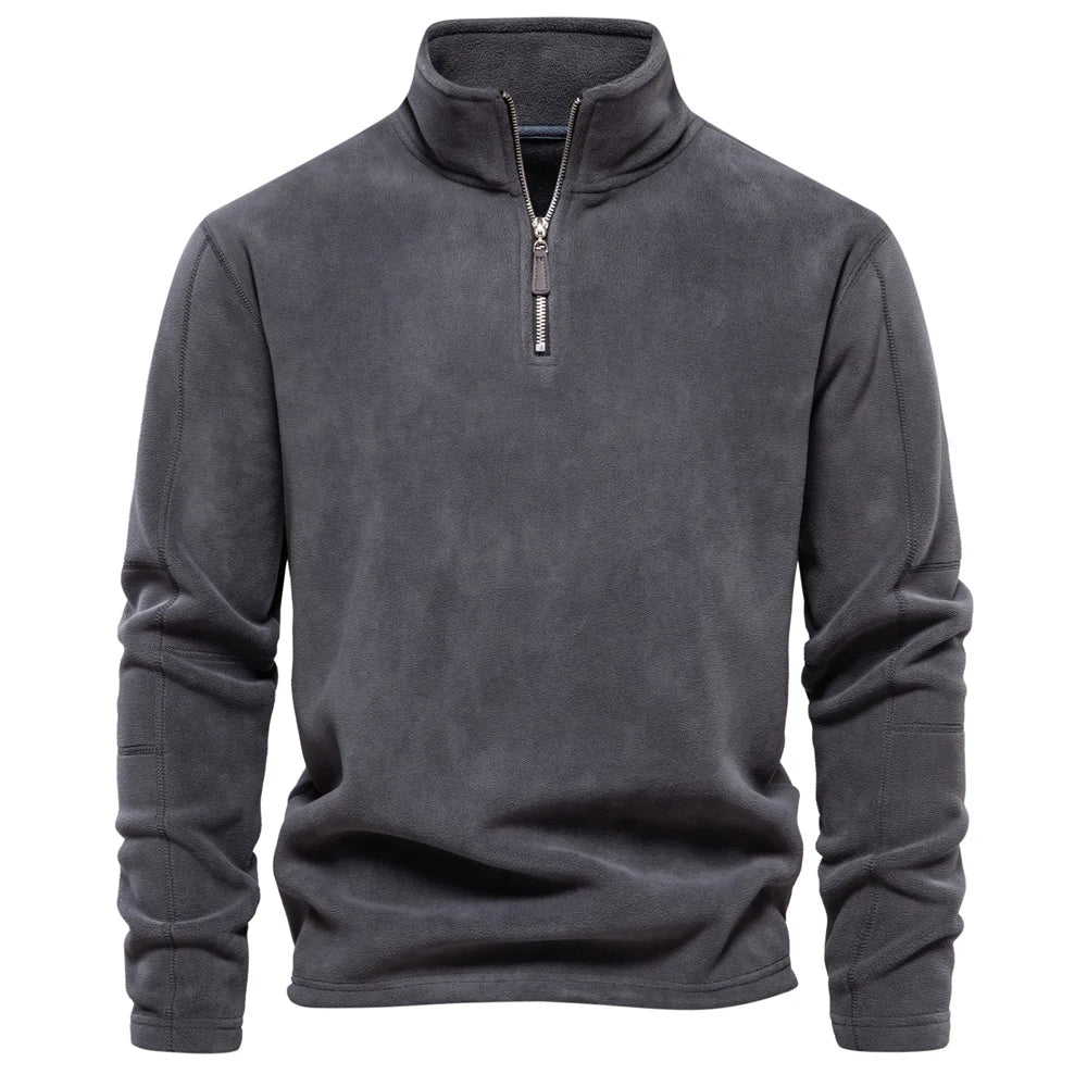 AIOPESON Brand Quality Thicken Warm Fleece Jacket for Men Zipper Neck Pullover Men's Sweatshirt Soft Shell Mens Jacket Pi-Mart