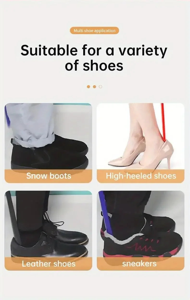 1pc Extra long flexible plastic shoe horns do not require bending durable shoe spoons for pregnant women wearing shoe assistants Pi-Mart