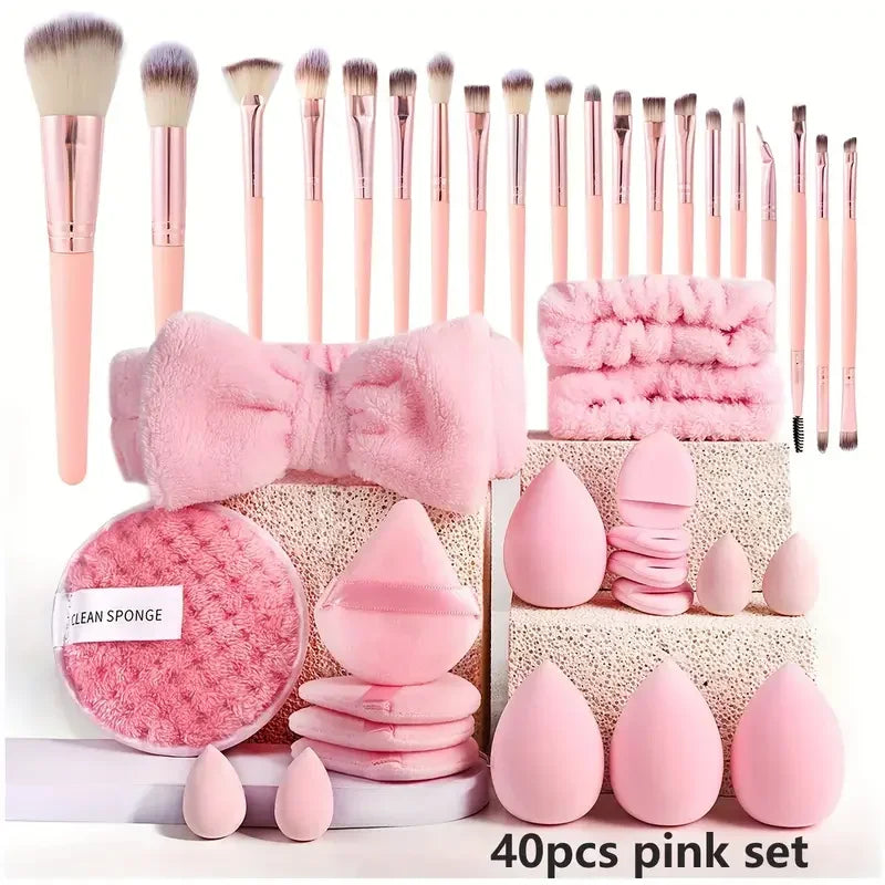 13/33pcs Professional Makeup Brush Set with Accessories for Combination Skin- Featuring Soft Brushes，Suitable for Beginners Tri Light Beauty