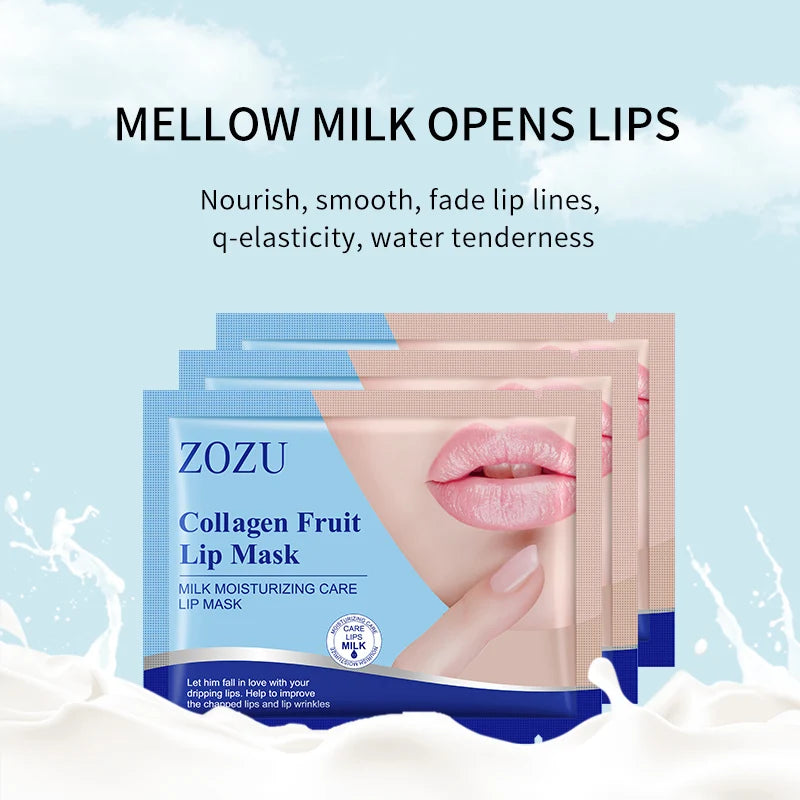 10pcs ZOZU Crystal Collagen Lip Mask Plump Lips Moisturizing Anti Wrinkles Nourishing Lip Patches Lips Plumper Skin Care Pi-Mart