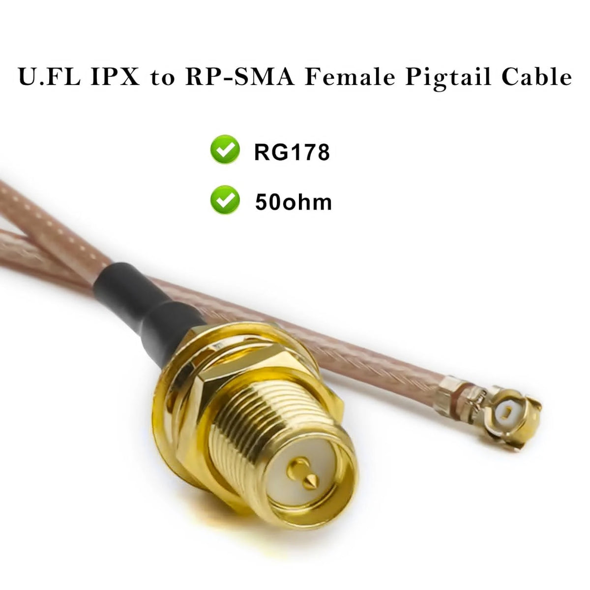 N Type Female SMA Jack Male Coaxial Cable U.FL UFL MHF1 RG178 Coax Cable for T mobile router antenna Mini PCIE Cards WiFi WLAN Pi-Mart