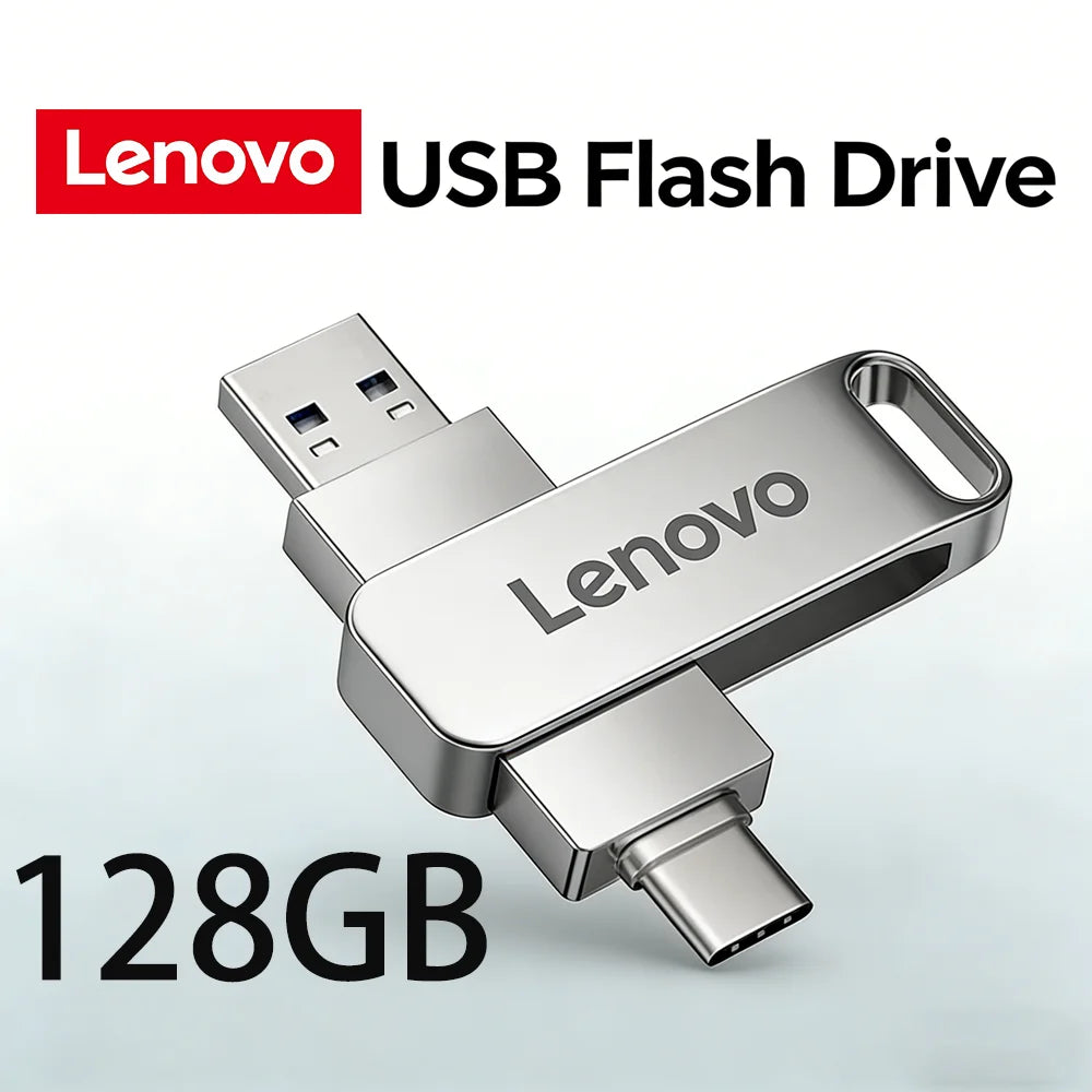 Lenovo USB3.2 USB Flash Drive 512GB OTG Pen Drive High Speed Type-C Flash Disk Real Capacity Metal Pendrive For Phone Computer LadyShow.Store