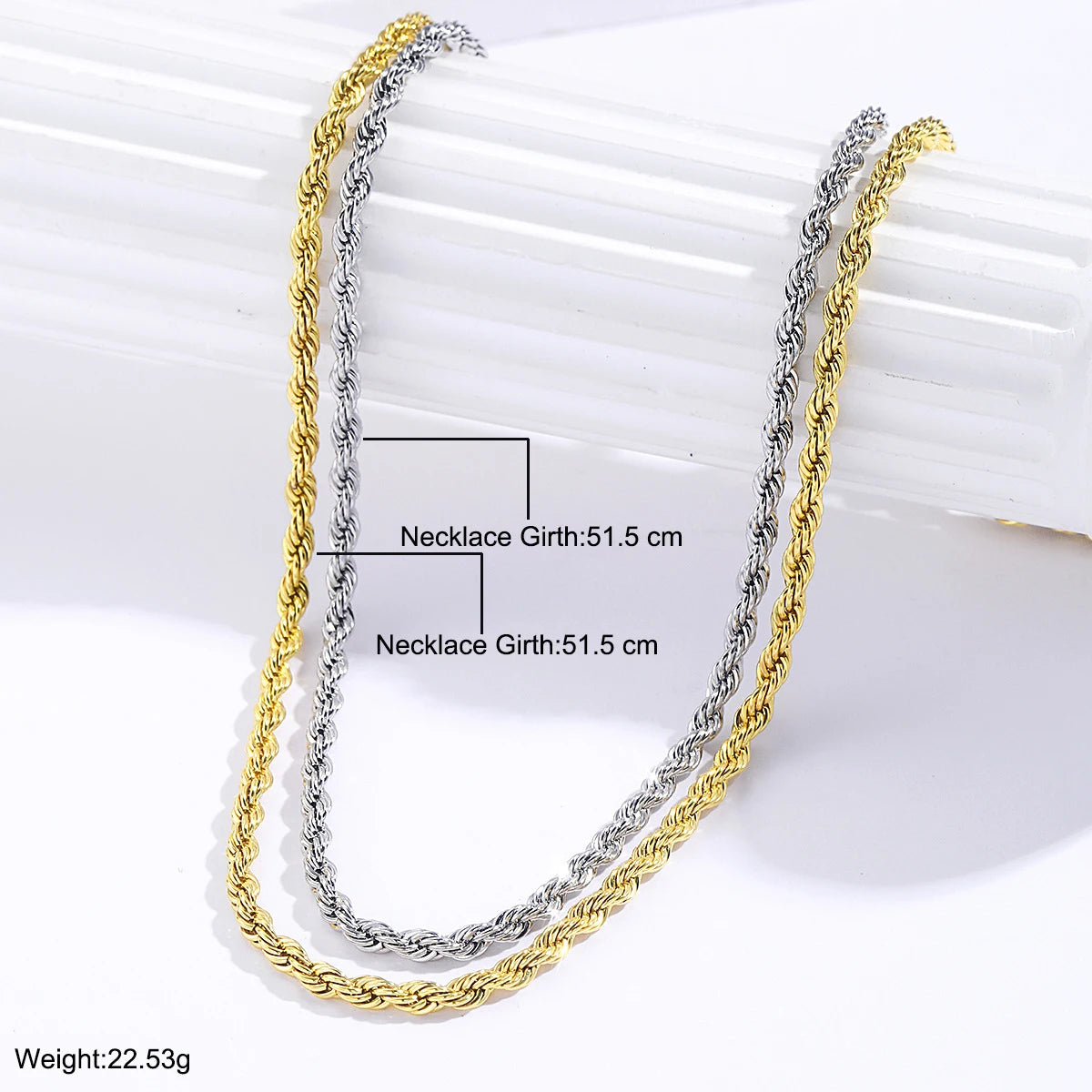 New Simple Classic Rope Chain for Men Women Necklace Casual Punk Stainless Steel Figaro Twisted Cuban Chain Necklace Jewelry Pi-Mart