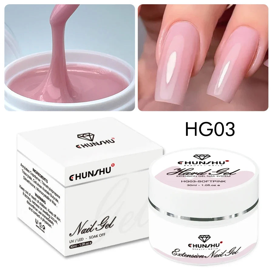 30ML Hard Gel For Nail Extension Milky White Builder Constructor Gel Self Leveling Reinforcement Nail Gels Camouflage Manicure Tri Light Beauty