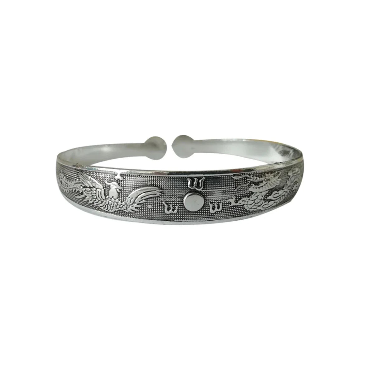 New Retro Cuff Bracelets Tibetan Silver Metal Carving Fish Elephant Flower Bangles Vintage Gypsy Jewelry Female Gifts Pi-Mart