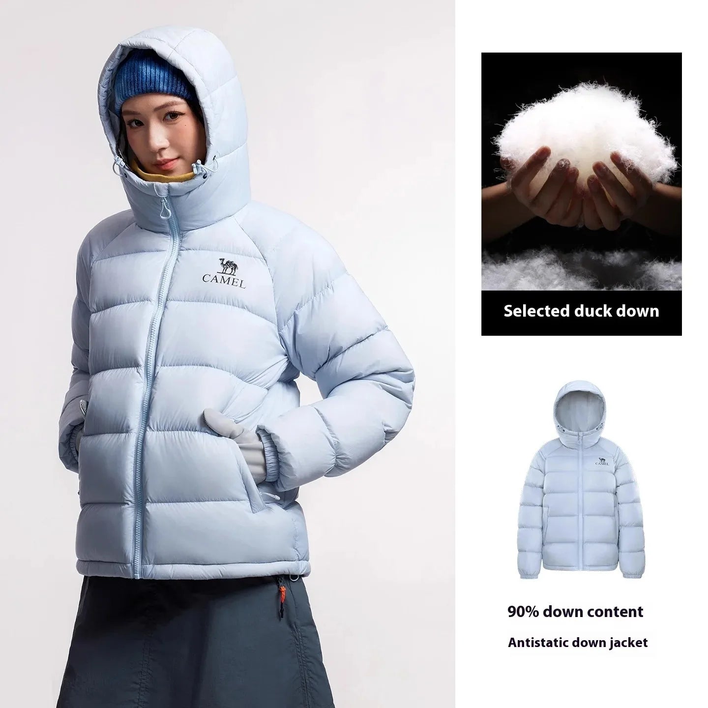 GOLDEN CAMEL Outdoor Down Jackets Unisex Women's Winter Coats High-loft Windproof Warm Duck Down Padding Puffer Jacket Camping LadyShow.Store