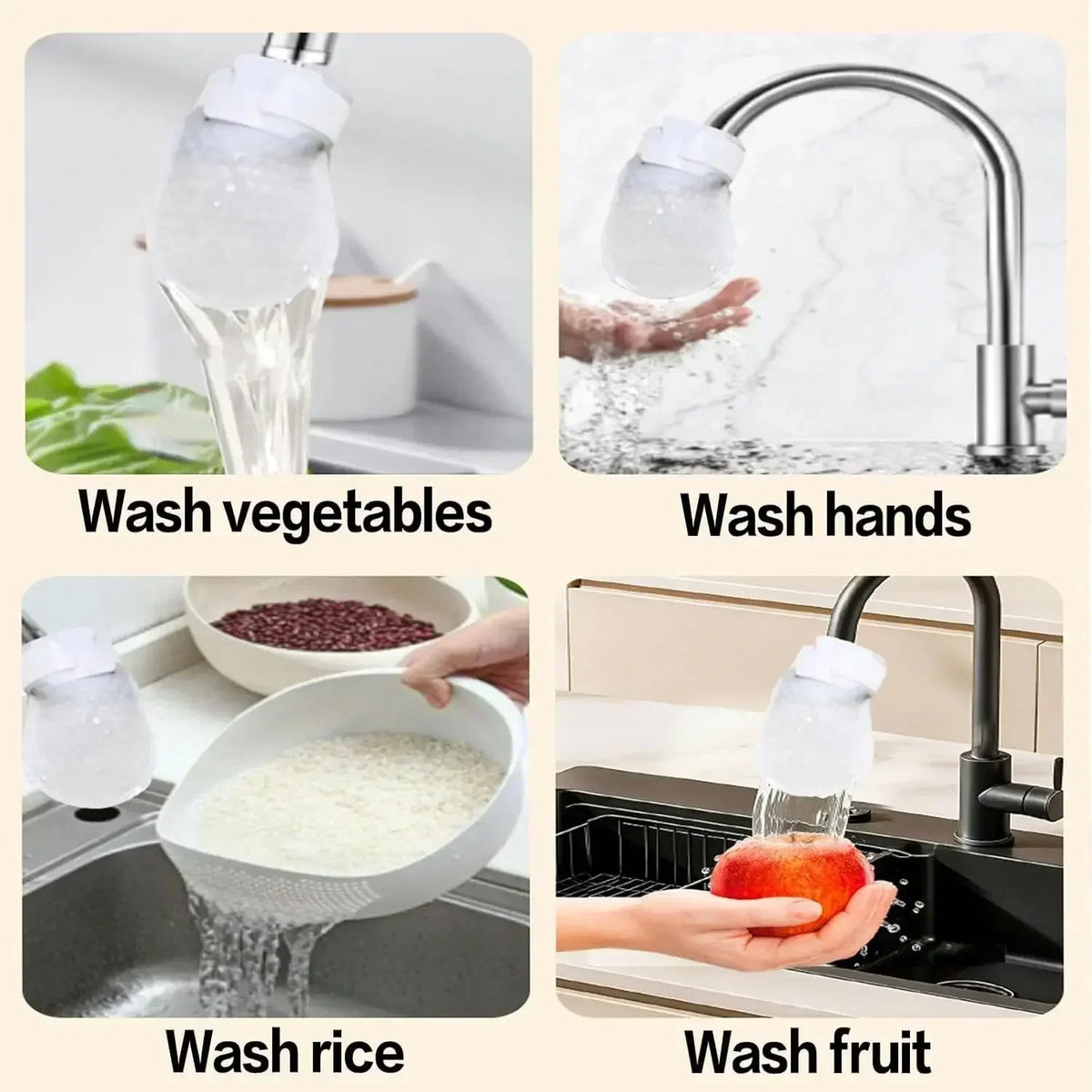 300/30PCS Faucet Filter Cotton Tap Water Filter Bag Faucet Anti Splash Tap Purifier Bag Kitchen Thickened Washable Sediment Bag Pi-Mart