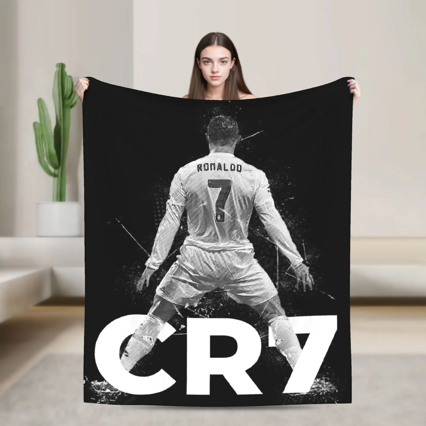 CR7  Football Soccer Blanket Ronaldos Flannel Funny Warm Throw Blanket for Bedding Lounge Decoration Pi-Mart