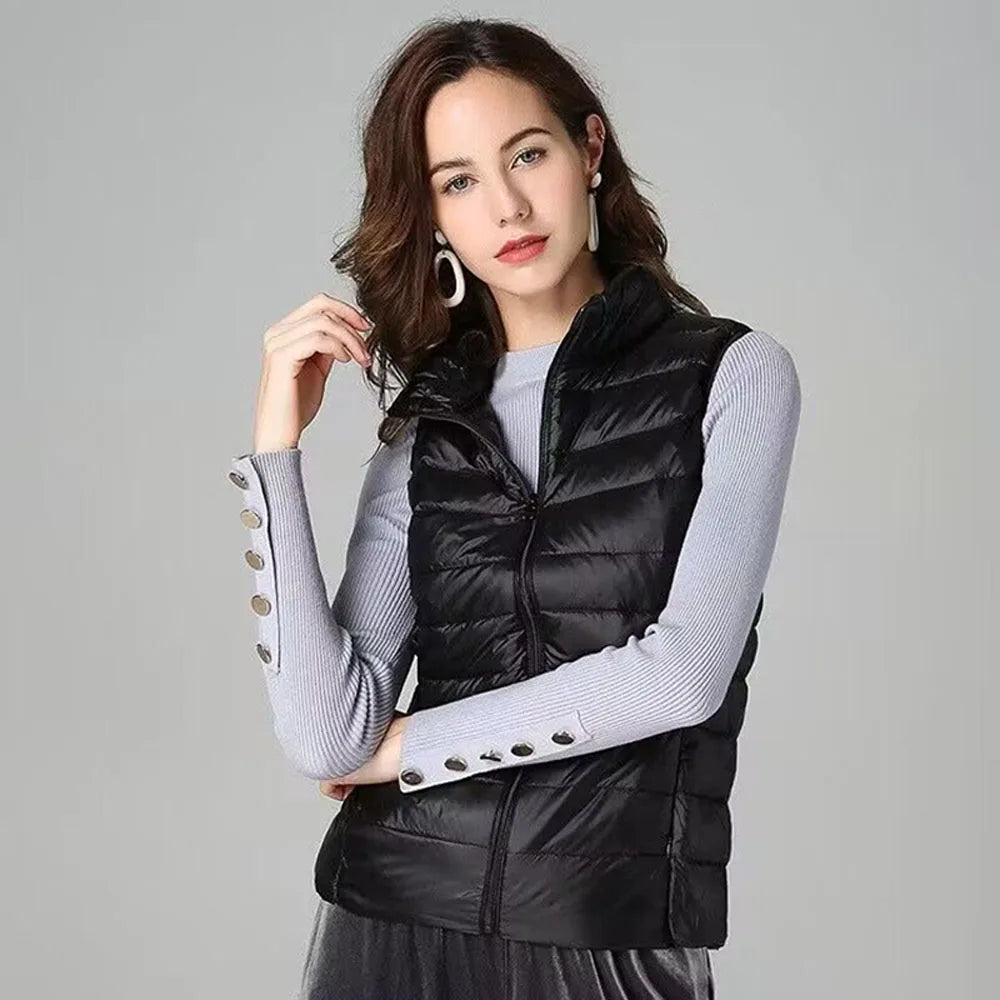 2026 White Duck Down Jacket Women Vest Autumn Winter Sleeveless Waistcoat Warm Lightweight Puffer Jacket Female Tops Outwear LadyShow.Store