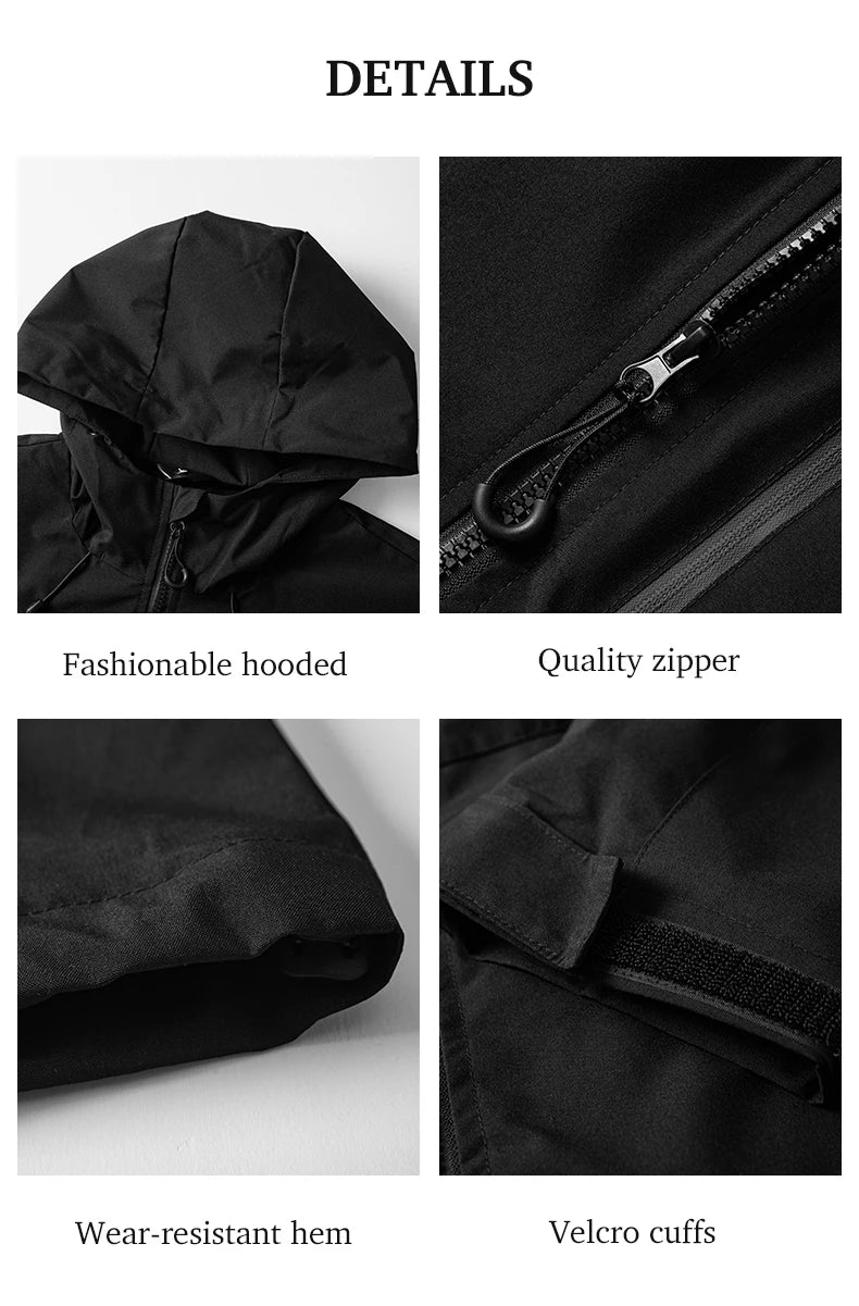 JNLN Unisex Waterproof Windbreaker Outdoor Sport Windproof Single-Layer Jacket Men Women Hiking Climbing Trekking Rain Coat Pi-Mart