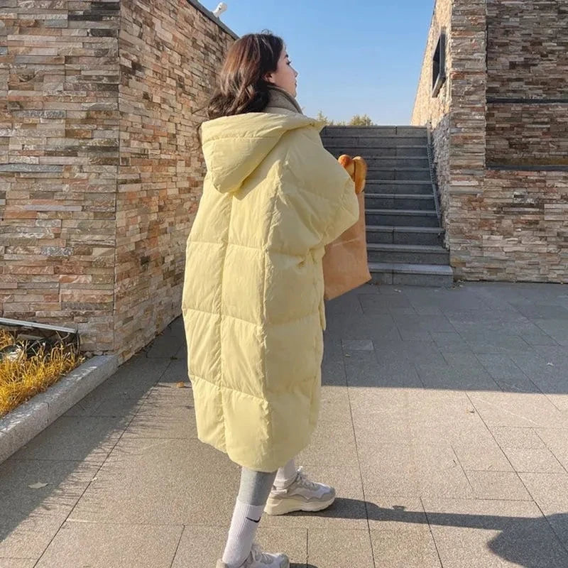 2024 New Korean Women's Jacket Winter Parkas Loose Hooded Cotton Padded Female Long Down Jacket Thicken Oversize Puffer Coats LadyShow.Store