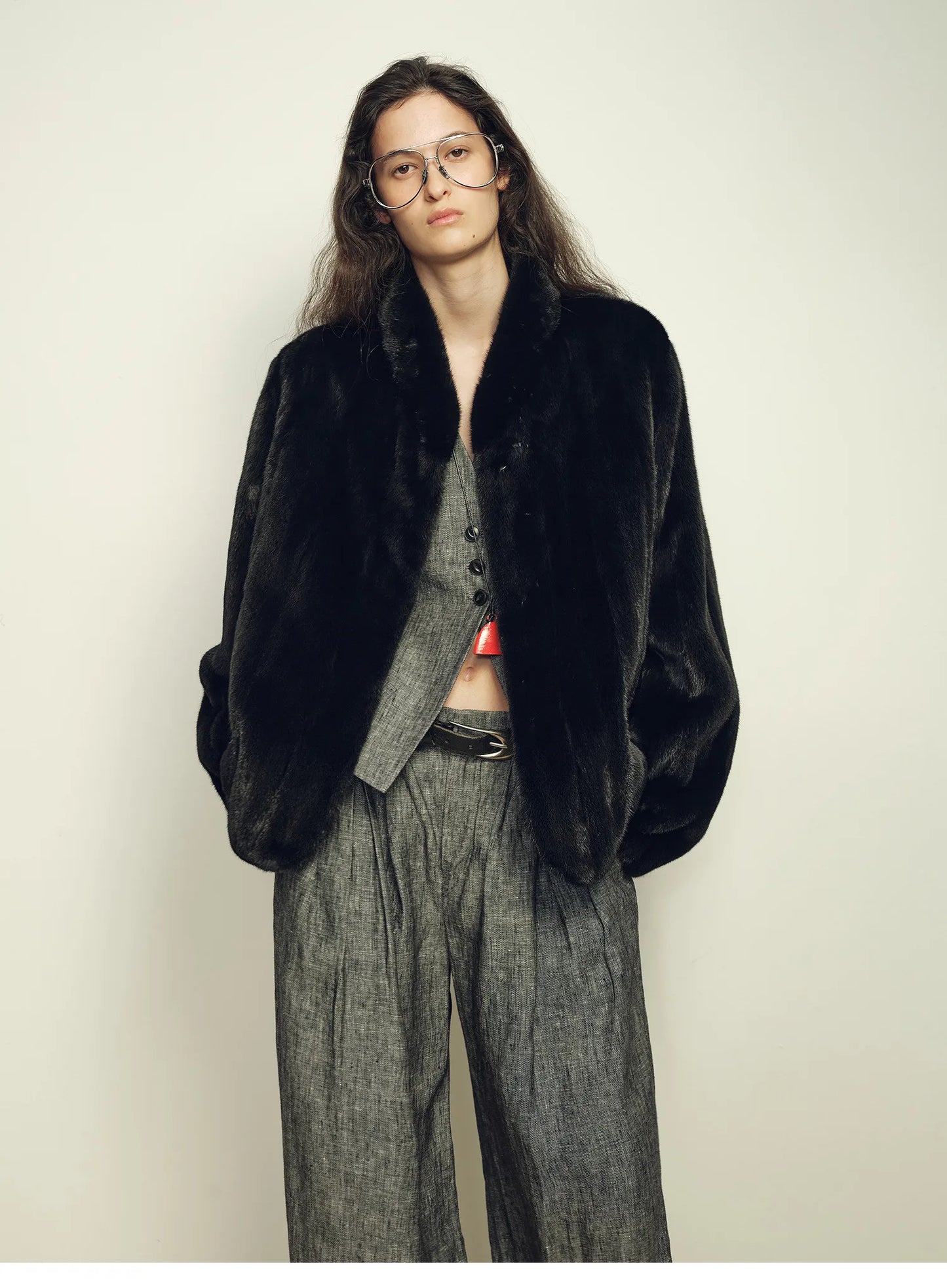 Lautaro Autumn Winter Short Brown Thick Warm Soft Faux Mink Fur Coat Women Stand Collar Elegant Luxury Chic Fluffy Jacket 2025 LadyShow.Store