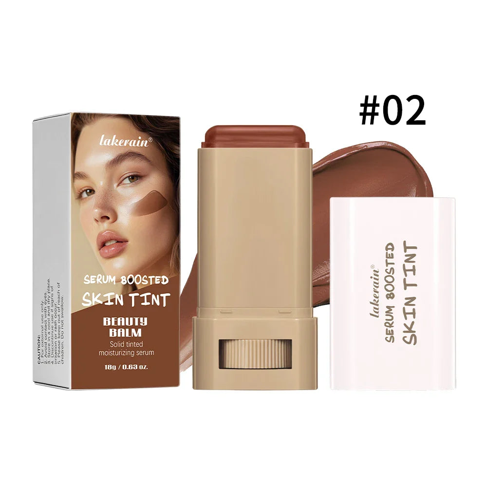 Skin Tint Foundation Stick Eraser Concealer Foundation Stick Serum Boosted Smooth Plumper Hight Coverage Travel Bronze Foundatio LadyShow.Store