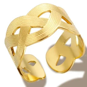 High End Waterproof Hollow Stainless Steel Finger Ring Trendy for Women Personalize Jewelry Wholesale Pi-Mart