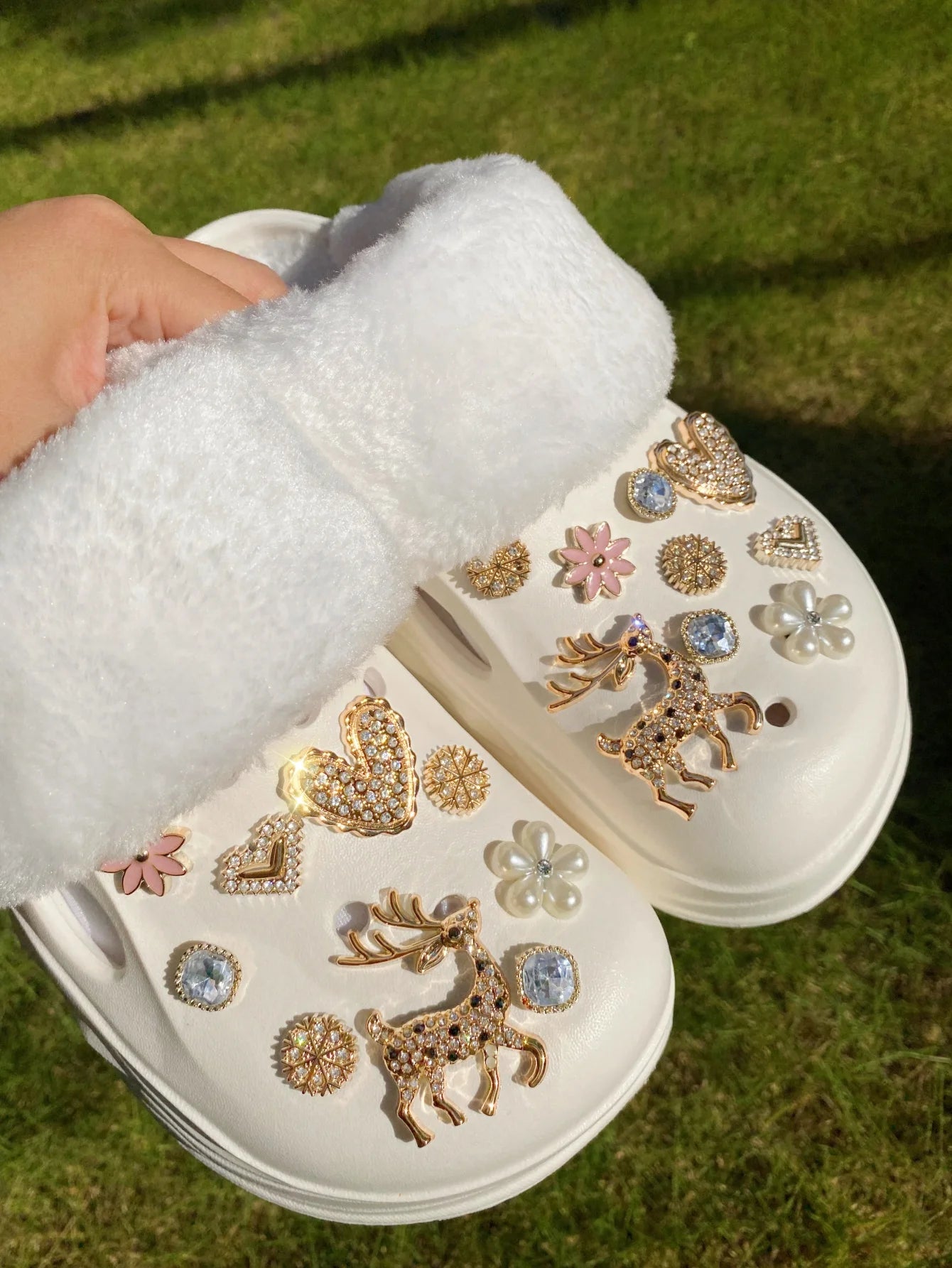 26pcs Hole Shoes Accessories, Including Detachable Star, Flower, Bear Design Shoe Charms, Suitable For Sandals & Beach Shoes & H Pi-Mart