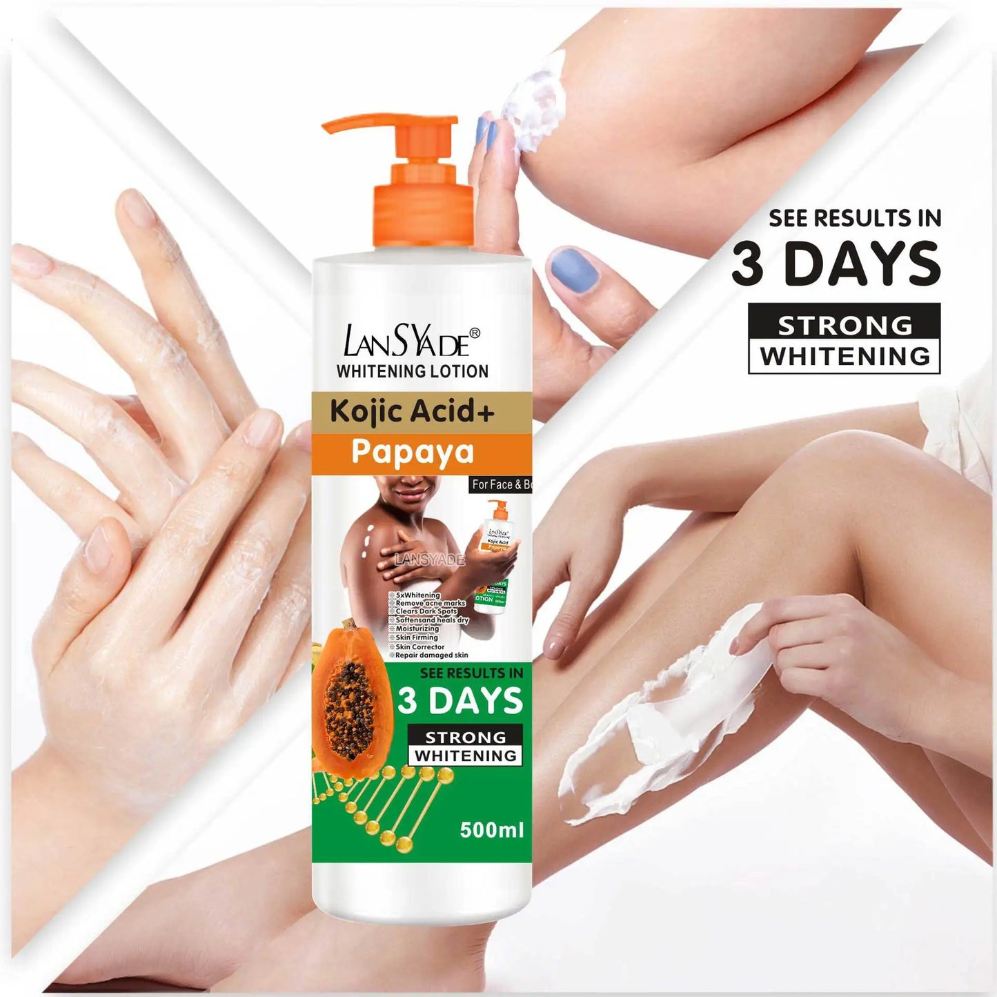 500ml Papaya Body Lotion Moisturizes The Body Skin Massage Essence, Making The Skin Smooth and Improving Roughness Pi-Mart