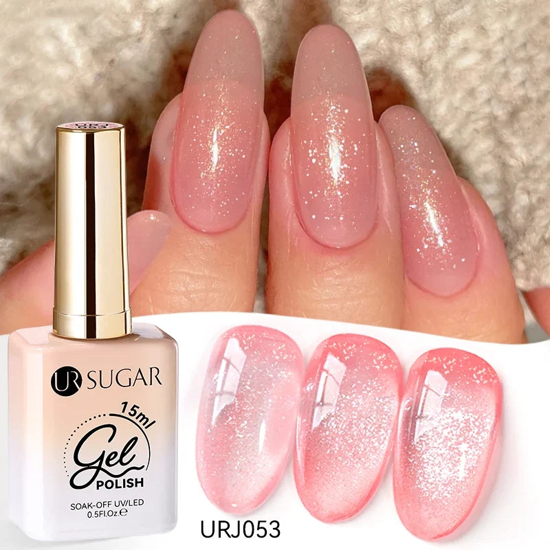 UR SUGAR 15ml Jelly Milky White Translucent Color Gel Polish Semi Permanent UV Gel Nail Art Soak Off Gel Varnish Latest Fashion Tri Light Beauty