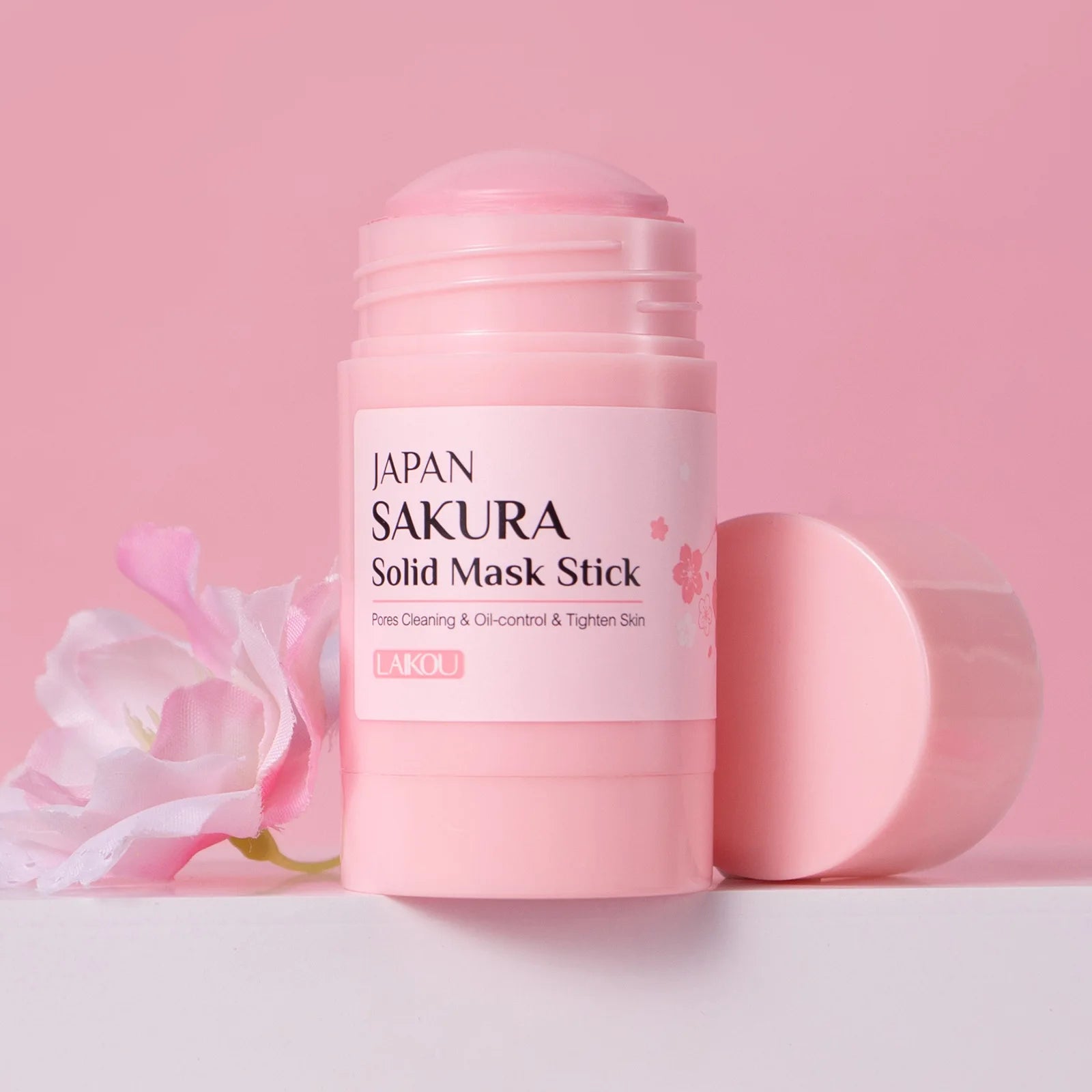 Sakura Solid Face Mask Stick Deep Cleaning Green Tea Facial Mask Reduces Blackhead Pores Oil Control Moisturizing Mud Mask 40g Pi-Mart